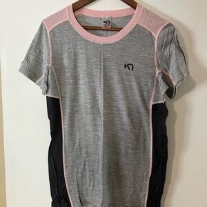 Kari Traa Pink and Gray Merino Wool Top